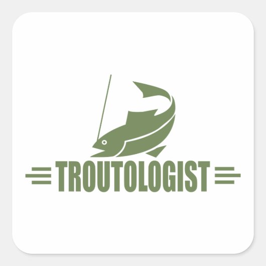 Funny Trout Vist Vierkante Sticker (Voorkant)