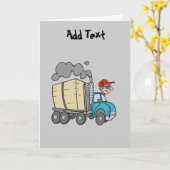 Funny Truck Driver cartoon gepersonaliseerd Kaart (Gele Bloem)