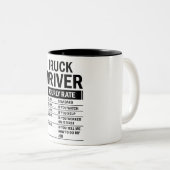 Funny Truck Driver Hourly Rate Tweekleurige Koffiemok (Voorkant rechts)