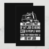 Funny Truck Driver moeilijkste deel van mijn werk Kaart (Voorkant / Achterkant)