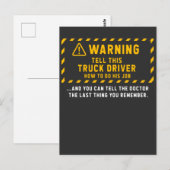 Funny Truck Driver Quote Trucker Joke Briefkaart (Voorkant / Achterkant)
