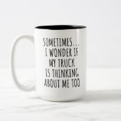 Funny Truck Lover Tweekleurige Koffiemok (Links)