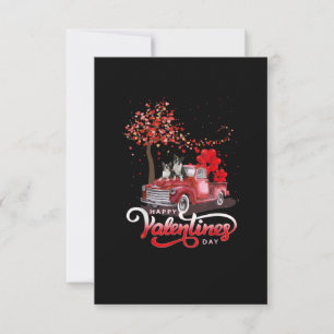 Funny Truck Valentines Day Boston Terrier Dog Hear RSVP Kaartje