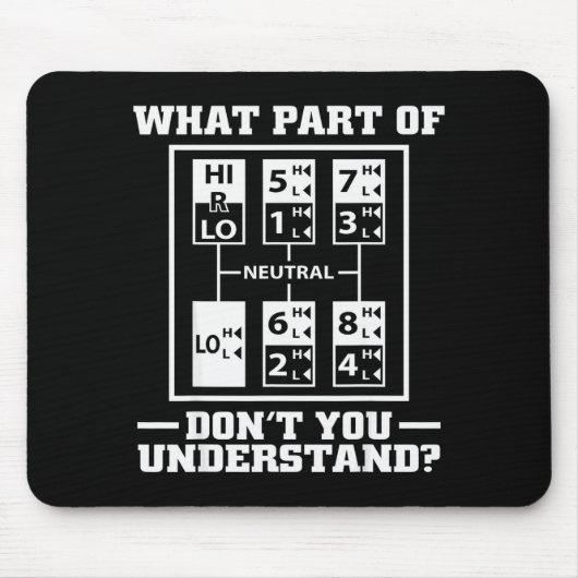 Funny Trucker Design For Men Big Rig Trucker Truck Muismat (Voorkant)