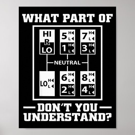 Funny Trucker Design For Men Big Rig Trucker Truck Poster (Voorkant)