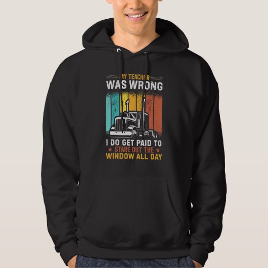 Funny Trucker Design Semi Truck Driver Lover For M Hoodie (Voorkant)