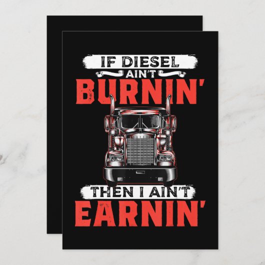 Funny Trucker Driver Trucker Mannen Cadeaubon Save The Date (Voorkant / Achterkant)