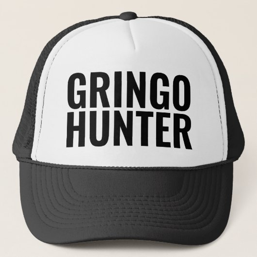 Funny Trucker Hat: "GRINGO HUNTER" Trucker Pet (Voorkant)