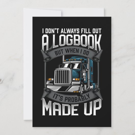 Funny Trucker Logbook Truck Driver Feestdagenkaart (Voorkant)