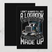 Funny Trucker Logbook Truck Driver Feestdagenkaart (Voorkant / Achterkant)