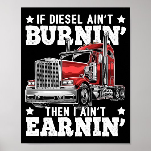 Funny Trucker Trailer Truck Cft Poster (Voorkant)