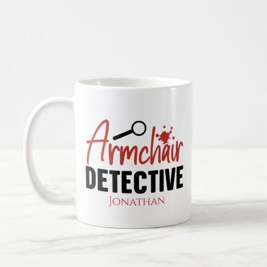 Funny True Crime Armstoel rechercheur Coffee Mok (Links)