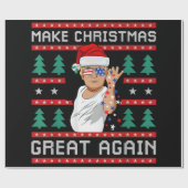 Funny Trump 2024 maakt kerst weer geweldig Cadeaupapier (Vlak)