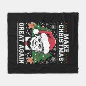 Funny Trump 2024 maakt kerst weer geweldig Fleece Deken (Voorkant (Horizontaal))