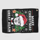 Funny Trump 2024 maakt kerst weer geweldig Golfhanddoek (Horizontaal)