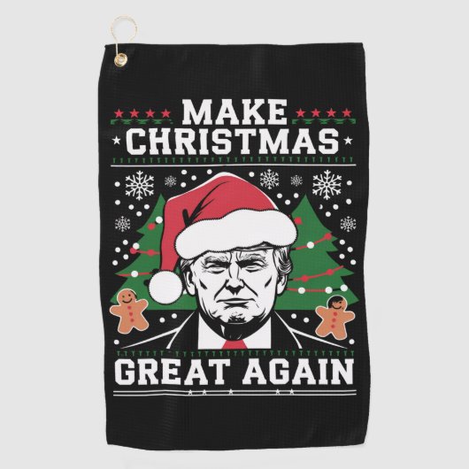 Funny Trump 2024 maakt kerst weer geweldig Golfhanddoek (Voorkant)