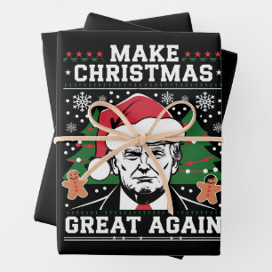 Funny Trump 2024 maakt kerst weer geweldig Inpakpapier Vel
