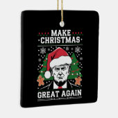 Funny Trump 2024 maakt kerst weer geweldig Keramisch Ornament (Rechts)