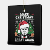 Funny Trump 2024 maakt kerst weer geweldig Keramisch Ornament (Links)