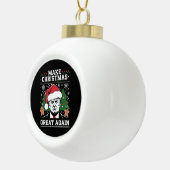 Funny Trump 2024 maakt kerst weer geweldig Keramische Bal Ornament (Rechts)