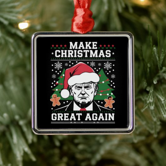 Funny Trump 2024 maakt kerst weer geweldig Metalen Ornament (Boom)