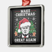 Funny Trump 2024 maakt kerst weer geweldig Metalen Ornament (Links)