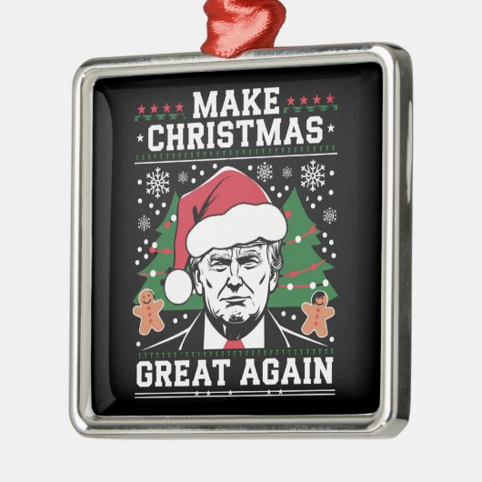 Funny Trump 2024 maakt kerst weer geweldig Metalen Ornament (Links)