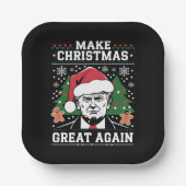 Funny Trump 2024 maakt kerst weer geweldig Papieren Bordje (Voorkant)