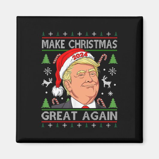 Funny Trump 2024 maakt kerst weer geweldig S Magneet (Voorkant)
