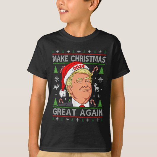 Funny Trump 2024 maakt kerst weer geweldig S T-shirt (Voorkant)