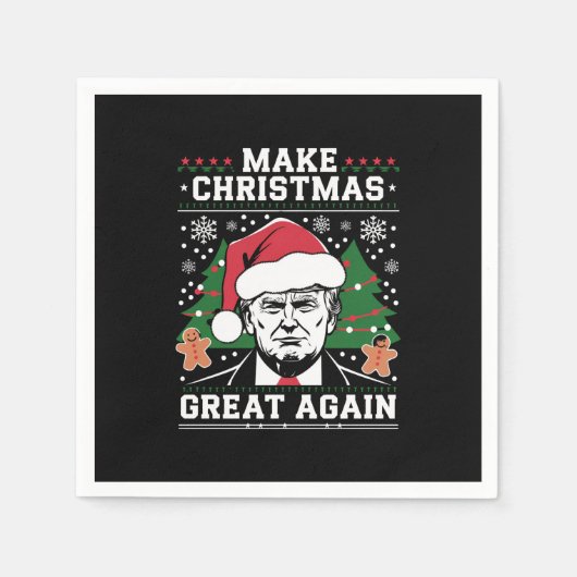 Funny Trump 2024 maakt kerst weer geweldig Servet (Voorkant)