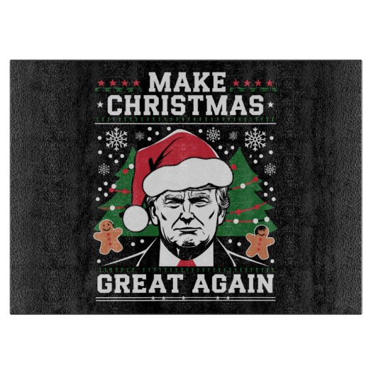 Funny Trump 2024 maakt kerst weer geweldig Snijplank (Voorkant)