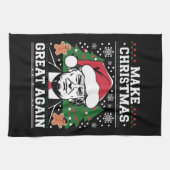 Funny Trump 2024 maakt kerst weer geweldig Theedoek (Horizontaal)