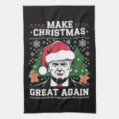 Funny Trump 2024 maakt kerst weer geweldig Theedoek (Verticaal)