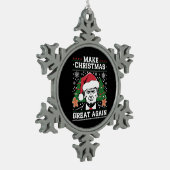 Funny Trump 2024 maakt kerst weer geweldig Tin Sneeuwvlok Ornament (Links)