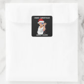 Funny Trump 2024 maakt kerst weer geweldig Vierkante Sticker (Tas)
