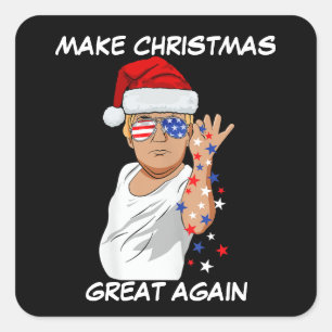 Funny Trump 2024 maakt kerst weer geweldig Vierkante Sticker