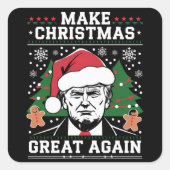 Funny Trump 2024 maakt kerst weer geweldig Vierkante Sticker (Voorkant)