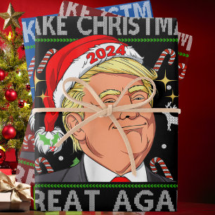 Funny Trump 2024 maakt kerst weer heel lomp. Inpakpapier Vel