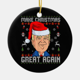 Funny Trump 2024 maakt kerst weer heel lomp. Keramisch Ornament