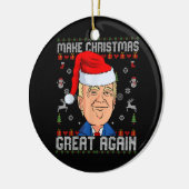 Funny Trump 2024 maakt kerst weer heel lomp. Keramisch Ornament (Links)