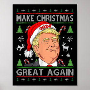 Funny Trump 2024 maakt kerst weer heel lomp. Poster