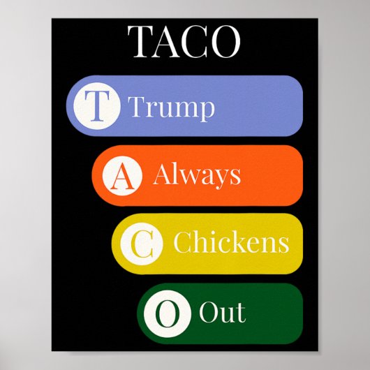 Funny Trump Always Chickens Out Taco Trade  Poster (Voorkant)