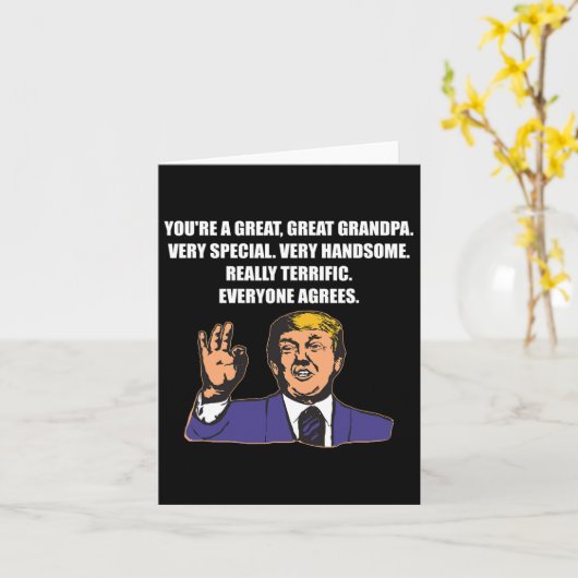 Funny Trump Best Grandpa Ever Iedereen is het eens Kaart (Gele Bloem)