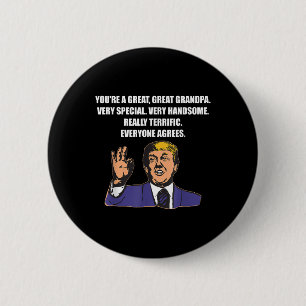 Funny Trump Best Grandpa Ever Iedereen is het eens Ronde Button 5,7 Cm