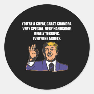 Funny Trump Best Grandpa Ever Iedereen is het eens Ronde Sticker