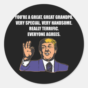 Funny Trump Best Grandpa Ever Iedereen is het eens Ronde Sticker