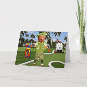 Funny Trump Birthday Card - Golf Kaart
