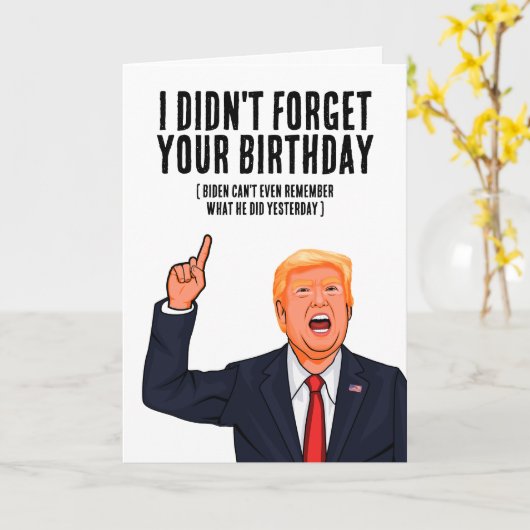 Funny Trump Birthday Kaart (Gele Bloem)