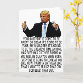 Funny Trump Birthday Kaart (Gele Bloem)